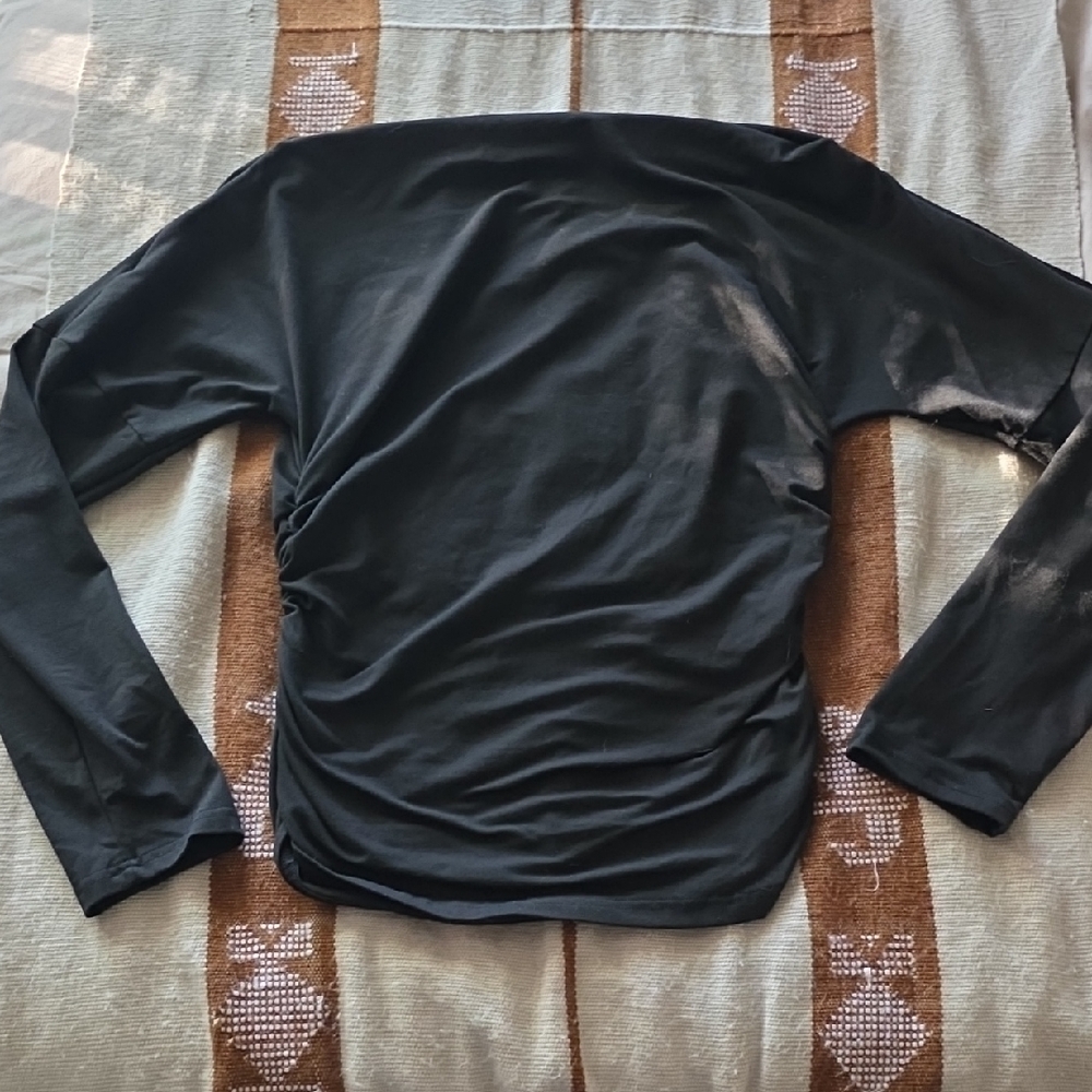 Black Shoulder Long Sleeve Top